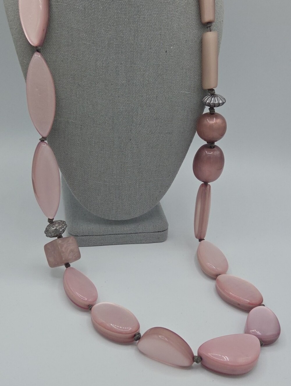 5 for $25! Chico's Long Pink Beaded Statement Necklace